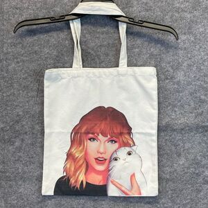 Taylor Swift Inspired Canvas Tote Bag Eco-Friendly Reusable Cute Double Straps